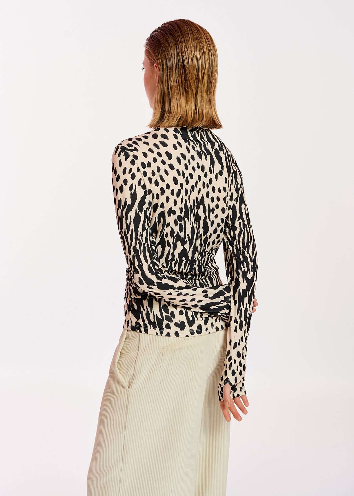 Leopard print 2024 turtleneck top