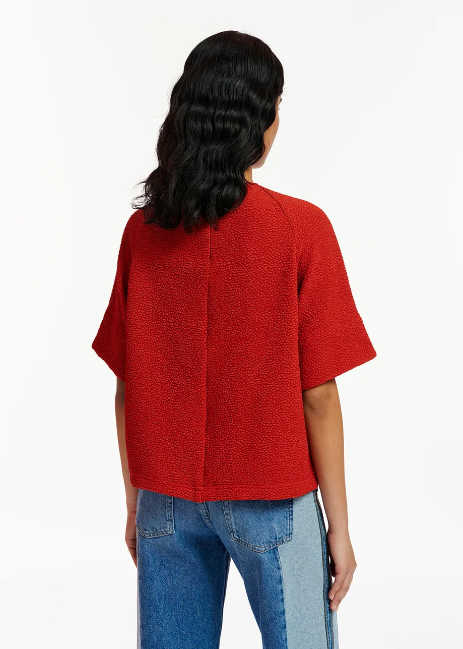 Red oversized top