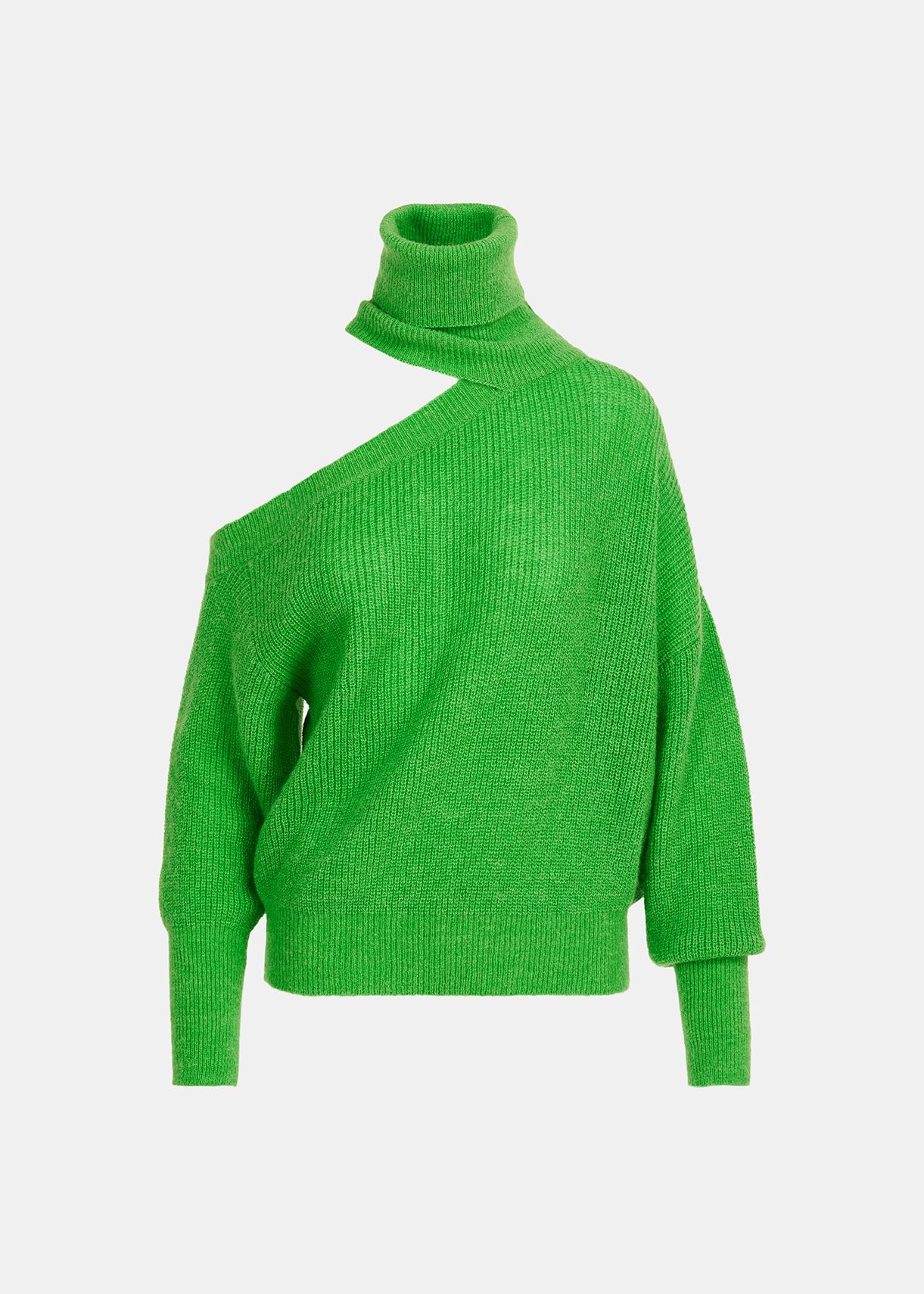 Grüner Strickpullover mit Cutout 