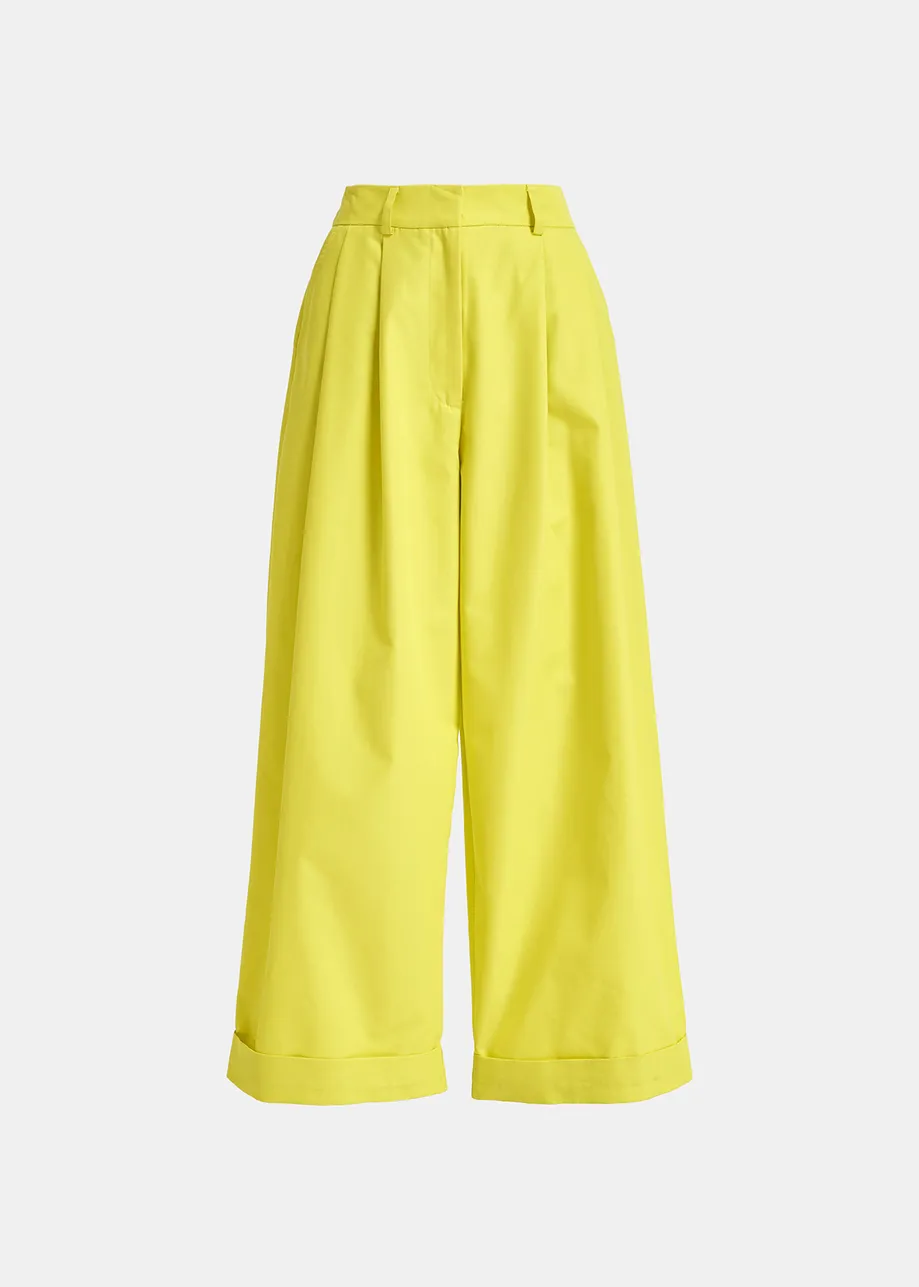 Gele broek met brede pijpen