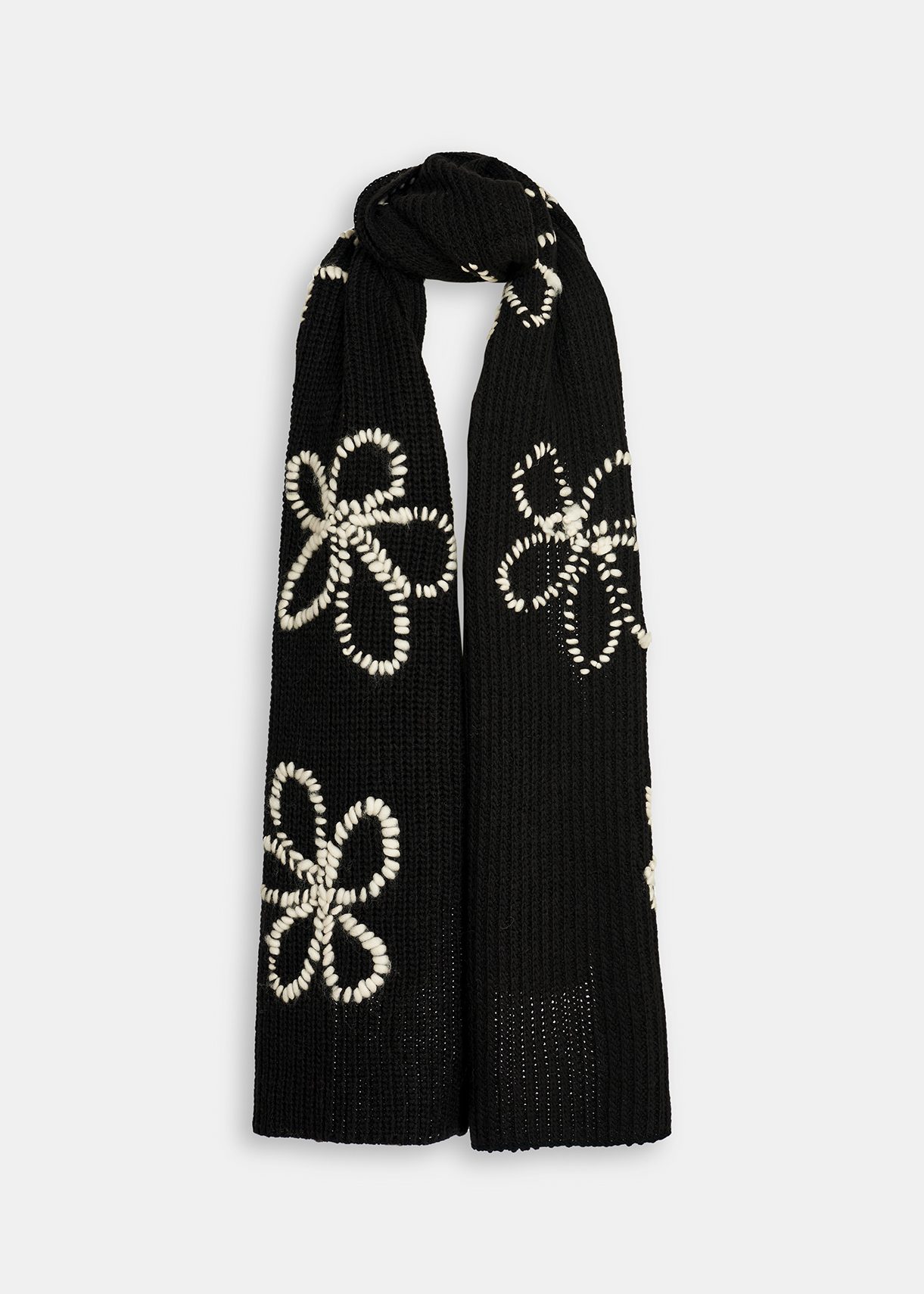 Black deals embroidered scarf