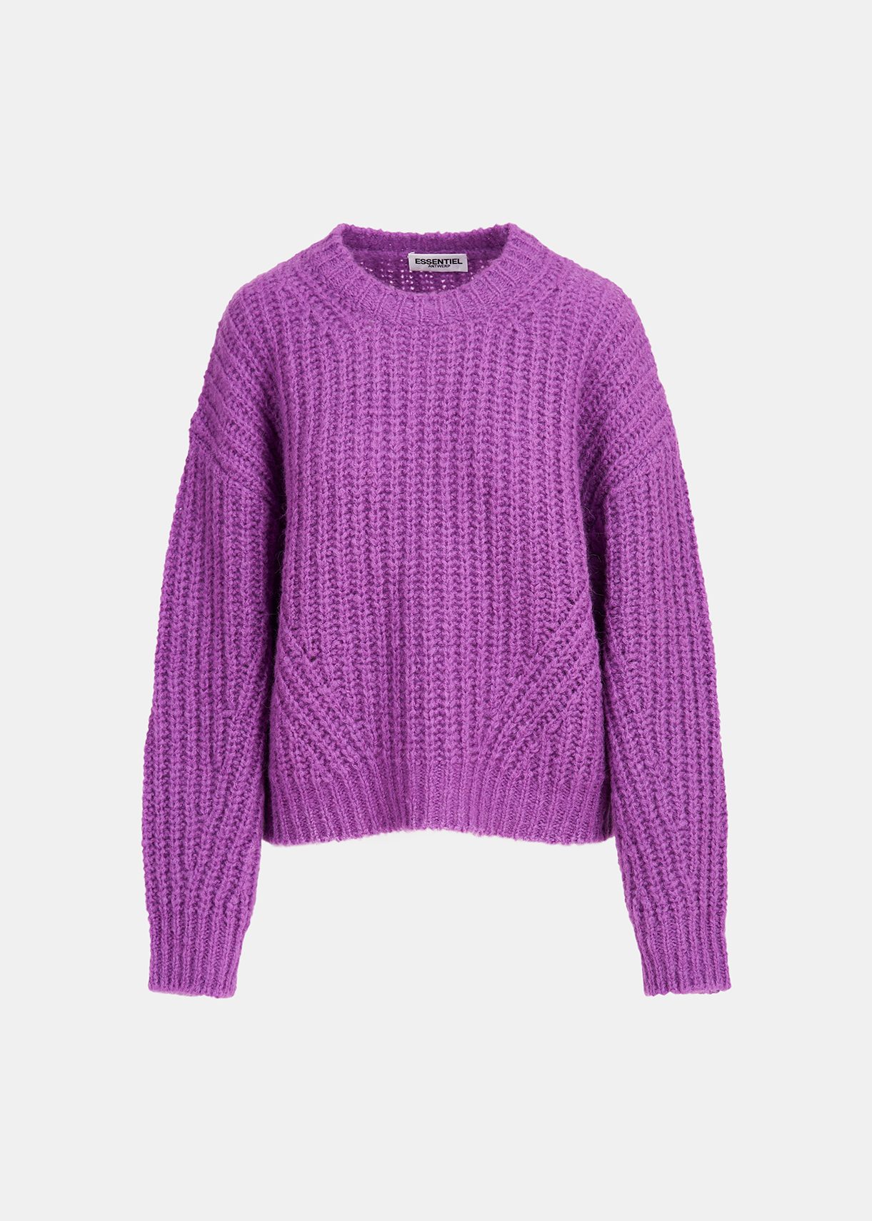 Purple rib-knitted sweater