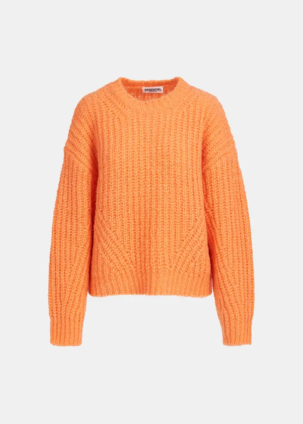 Orange rib-knitted sweater - Essentiel Antwerp - EU store