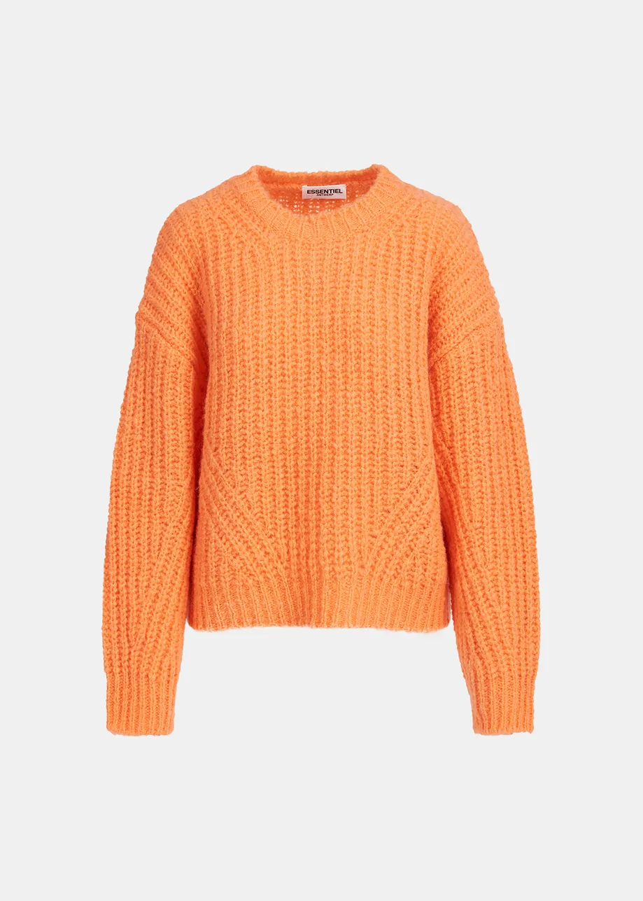 Orange rib-knitted sweater