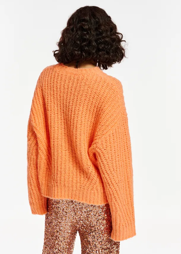 Orange rib-knitted sweater - Essentiel Antwerp - EU store