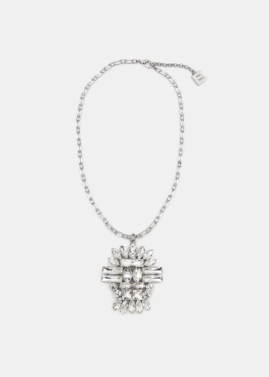 Silver-tone rhinestone necklace