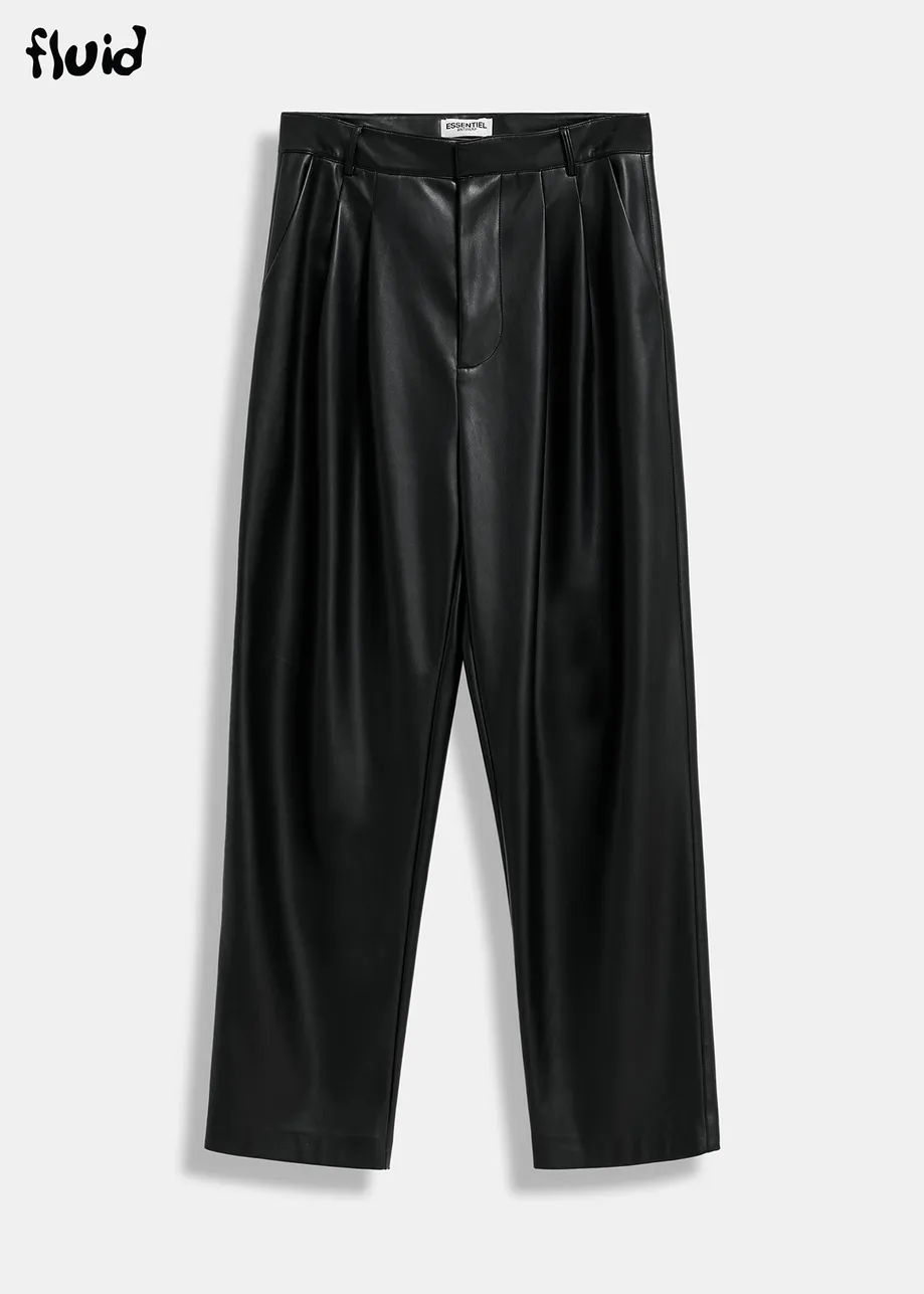 Black faux leather pants