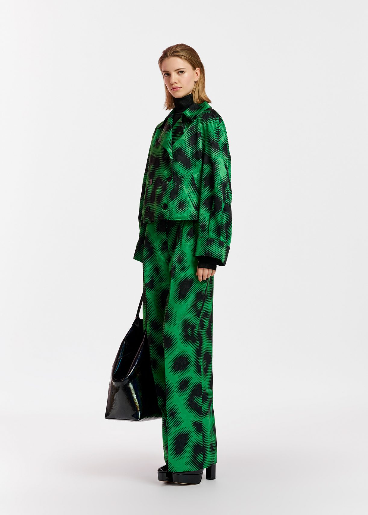 Green leopard outlet coat