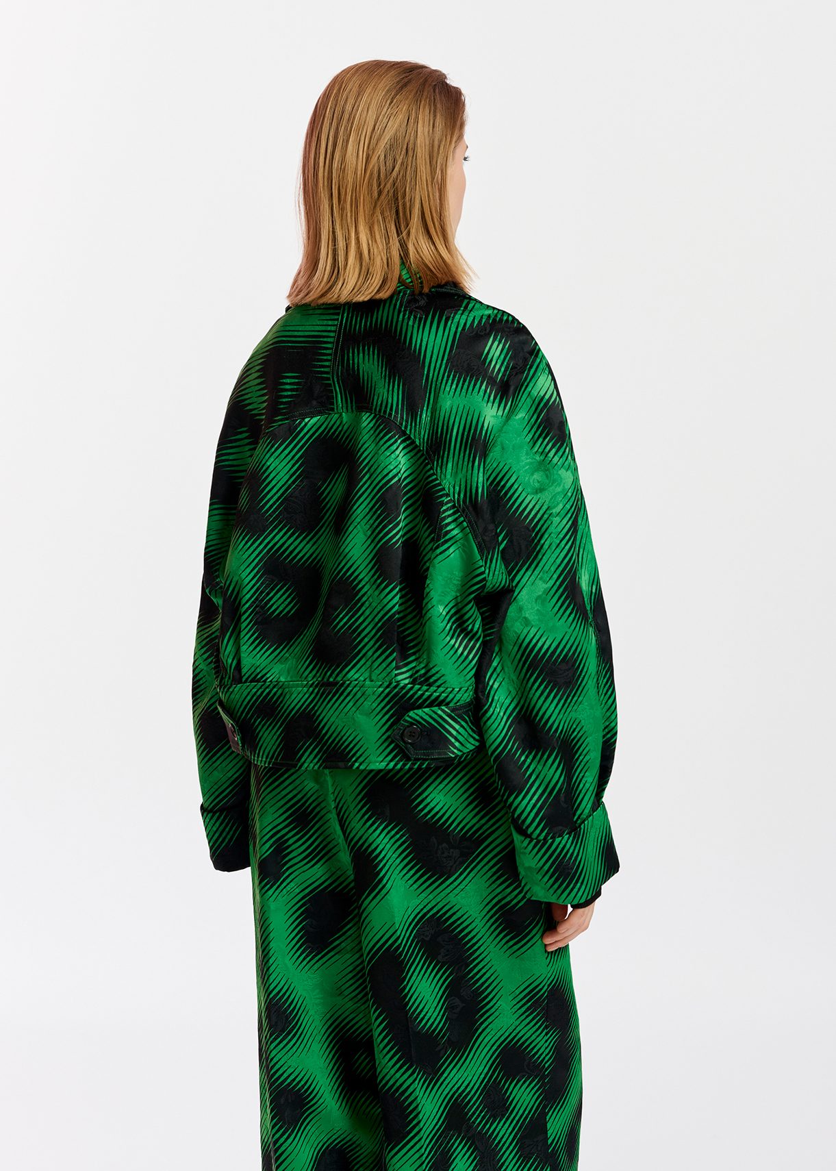 Green shop leopard coat