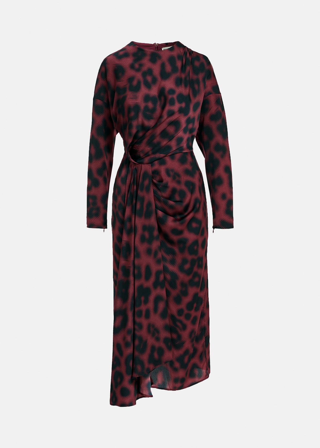 Maroon leopard clearance print dress