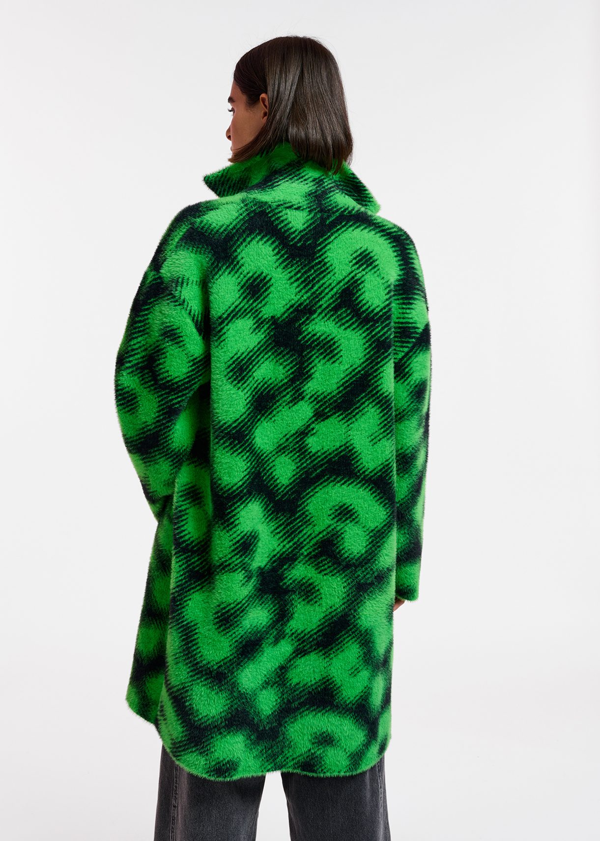 Green 2025 leopard cardigan