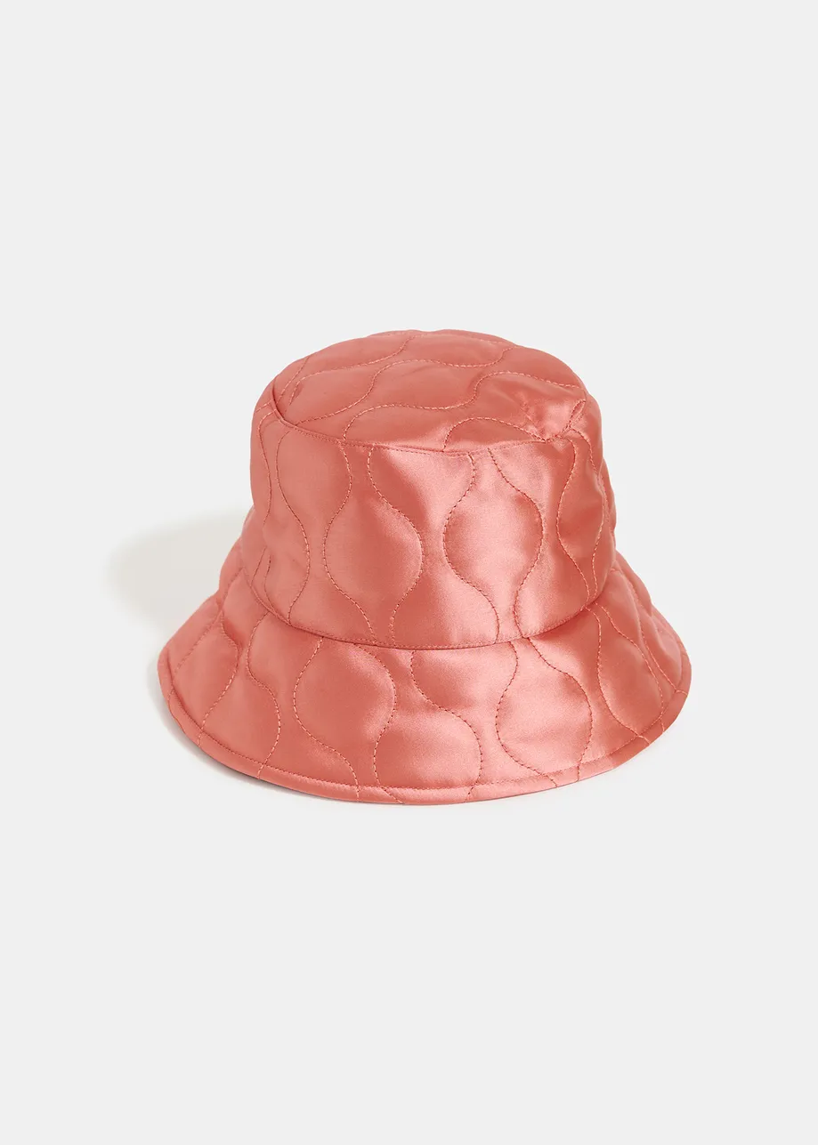 Vintage pink satin bucket hat