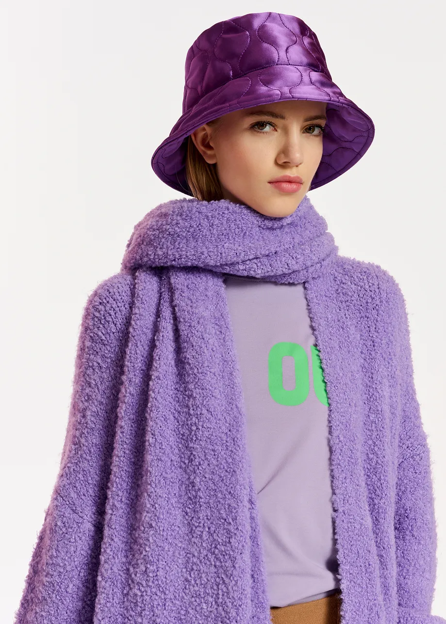Purple satin bucket hat