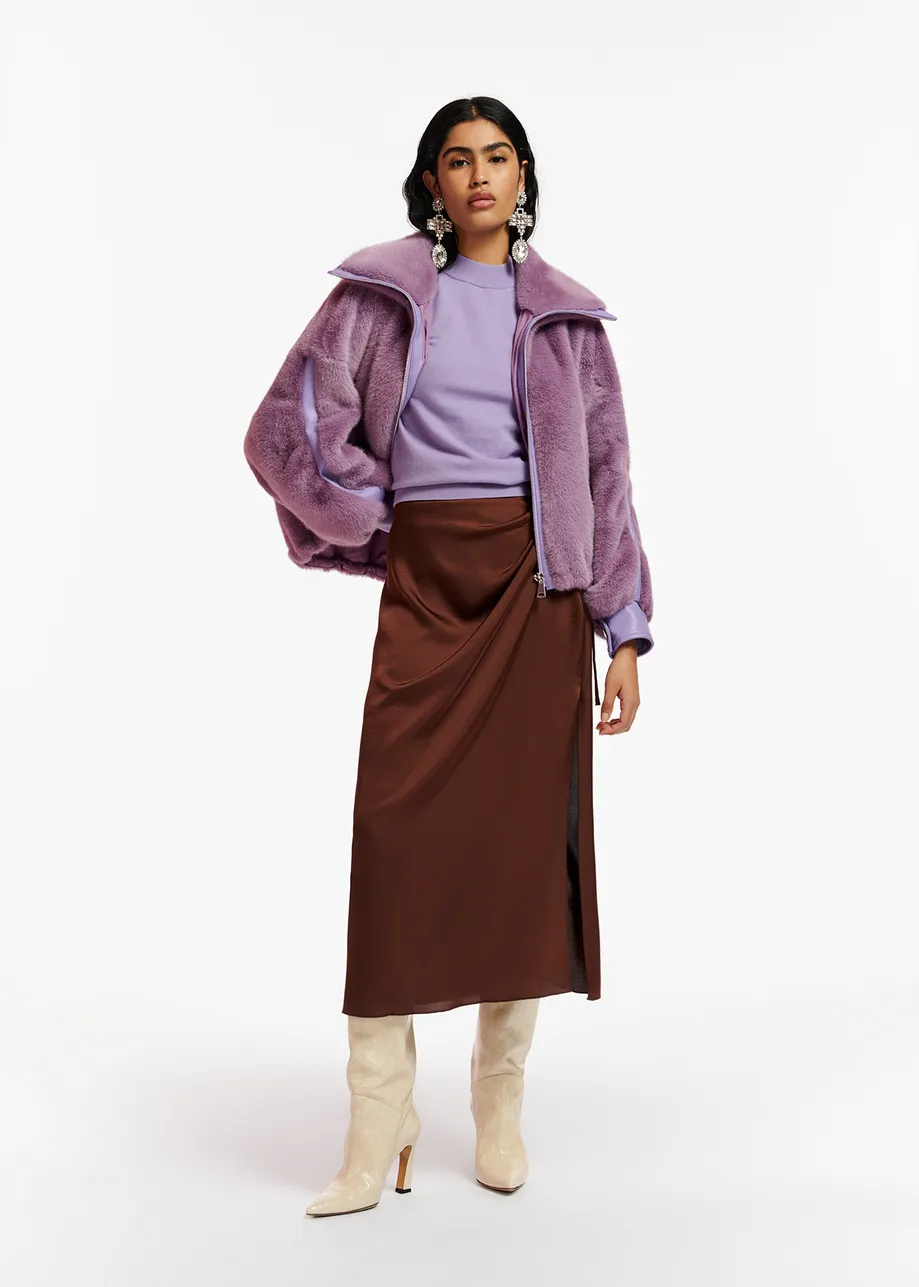 Brown midi wrap skirt