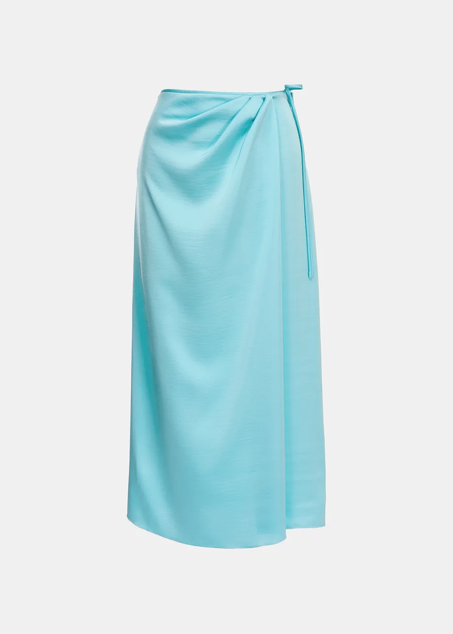 Light blue midi wrap skirt | Essentiel Antwerp United States