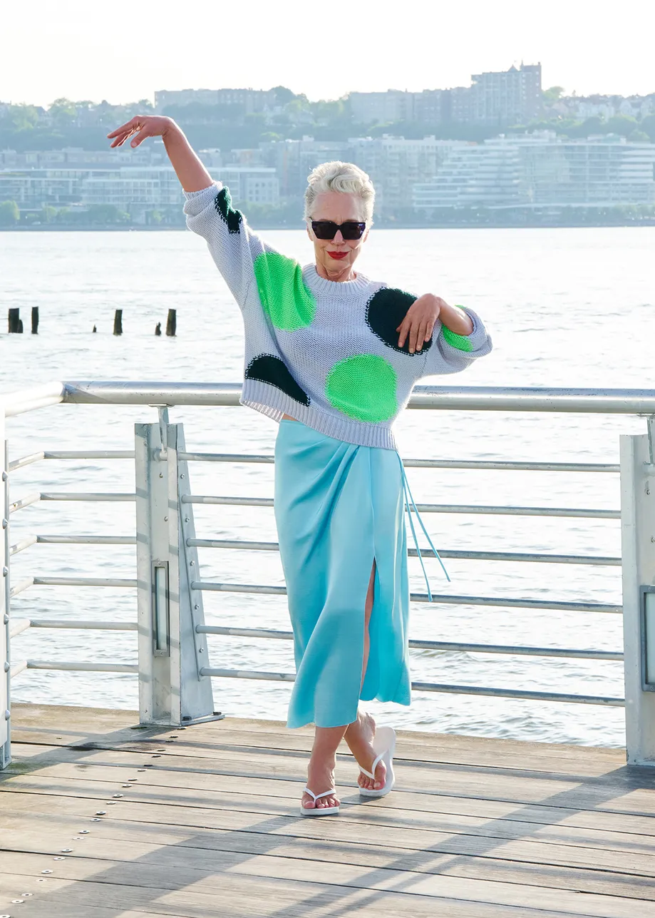 Light blue midi wrap skirt