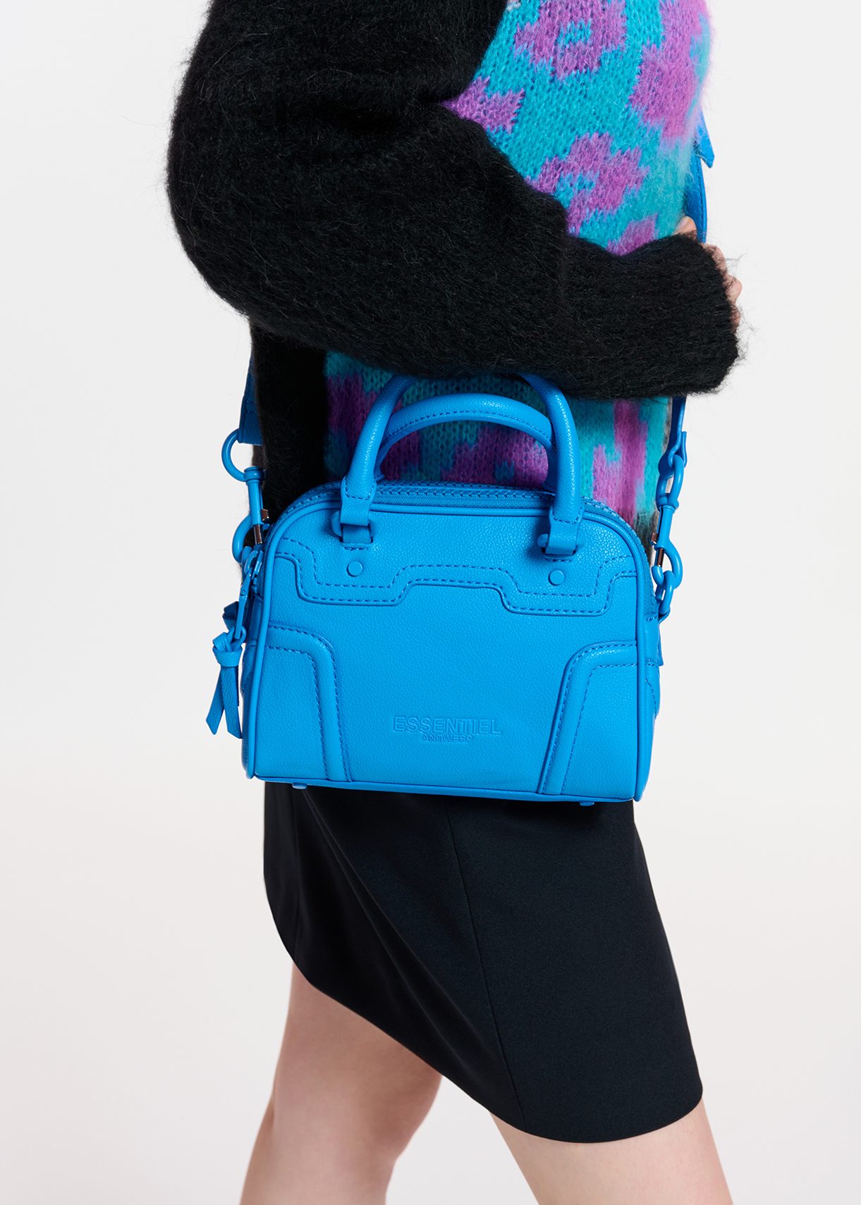 Sac de sortie en faux cuir bleu