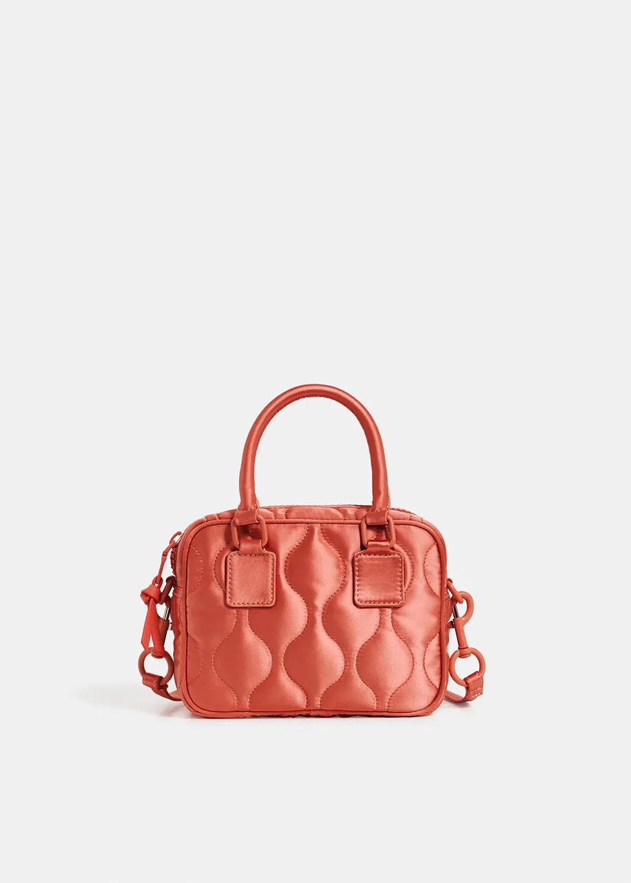 Vintage pink quilted satin mini bag