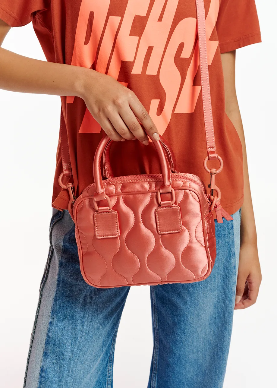 Vintage pink quilted satin mini bag