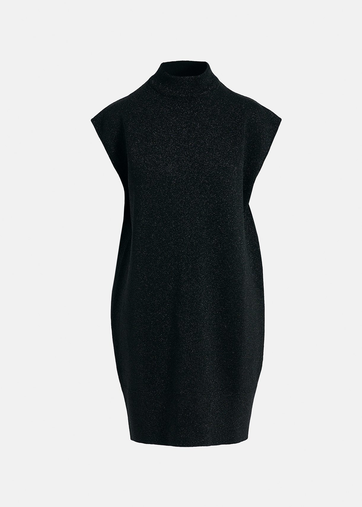 Black lurex knitted dress