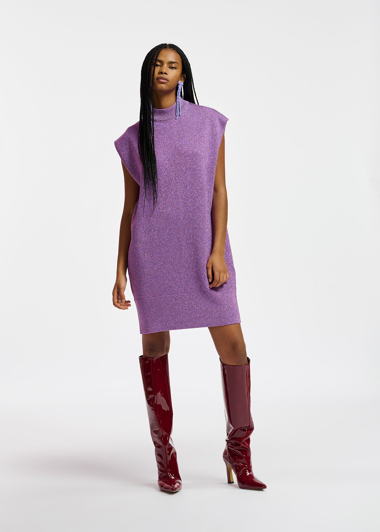 Plum knitted outlet dress