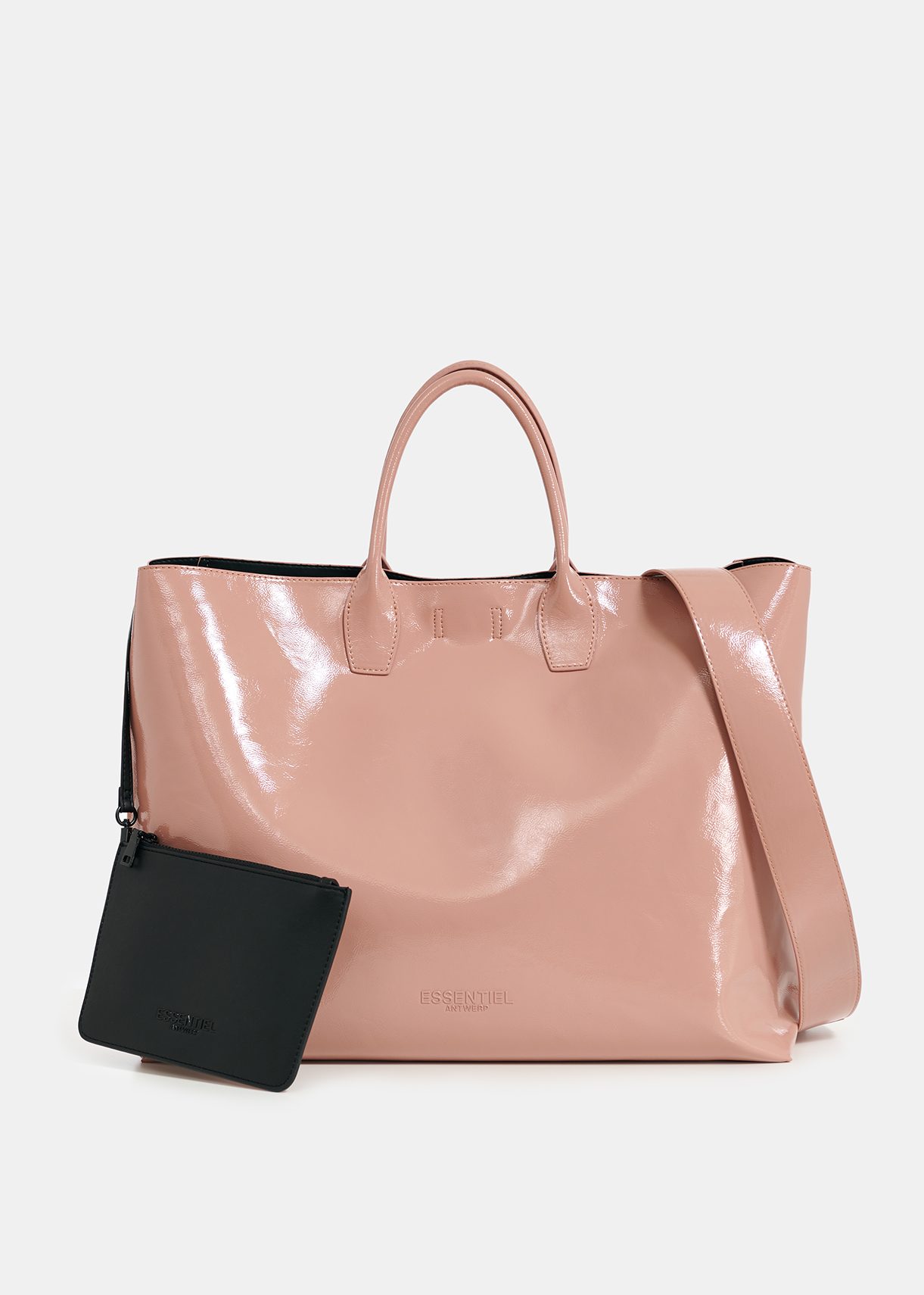 Pink leather shopper discount bag