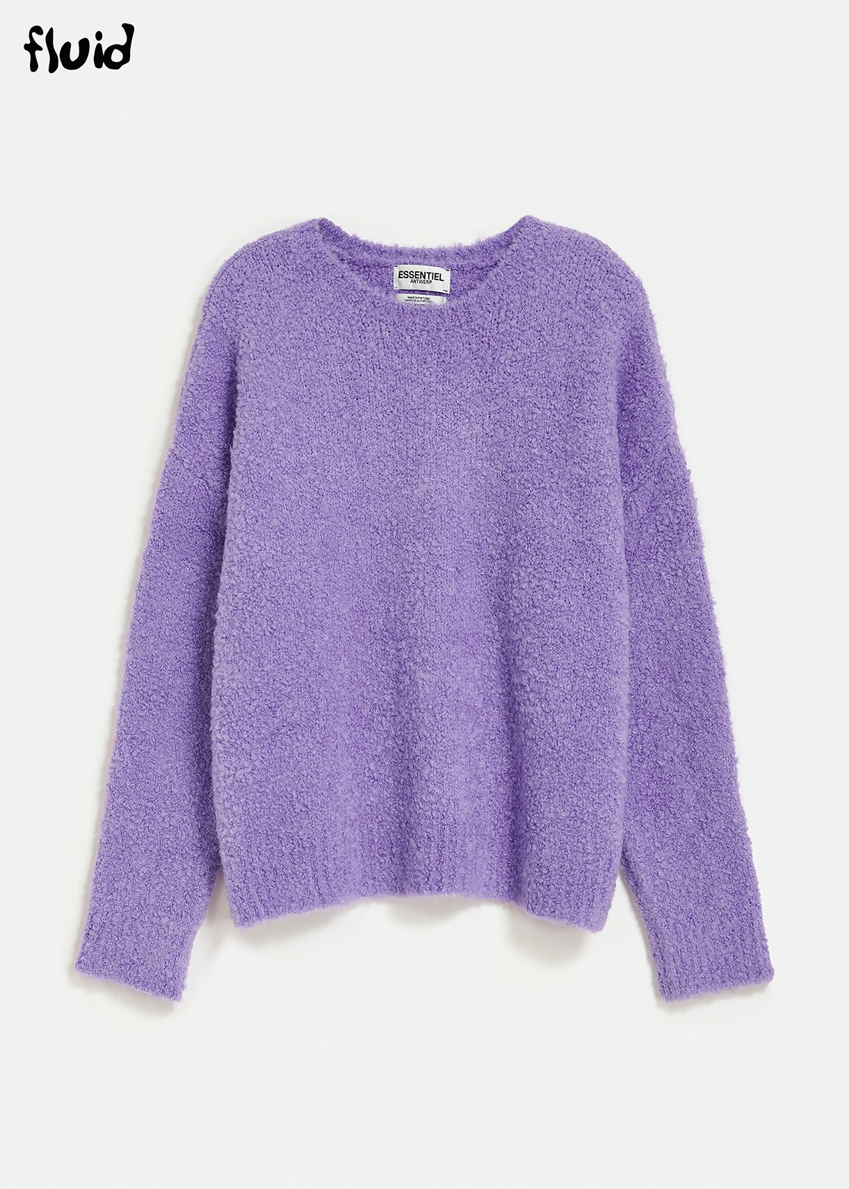 Dark lilac bouclé-knit sweater 