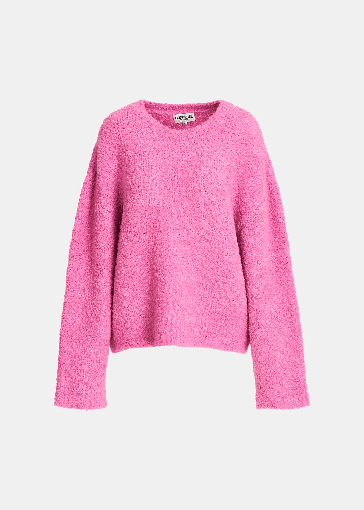 Pink knit sweater with separate collar Essentiel Antwerp Belgium