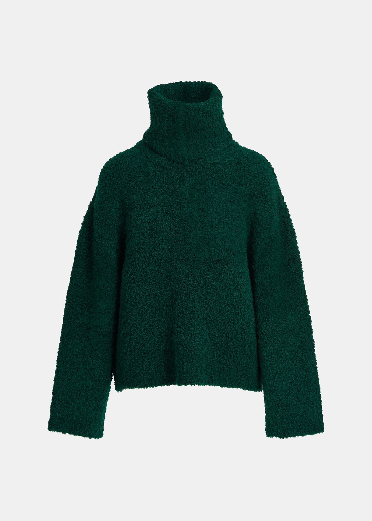 Dark green knit sweater with separate collar