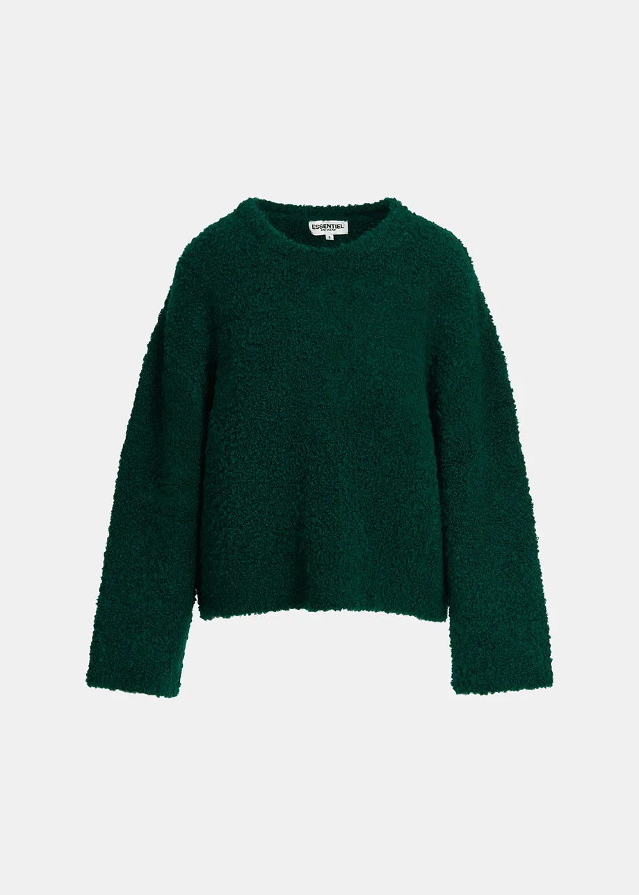 Dark green knit sweater with separate collar | Essentiel Antwerp United ...
