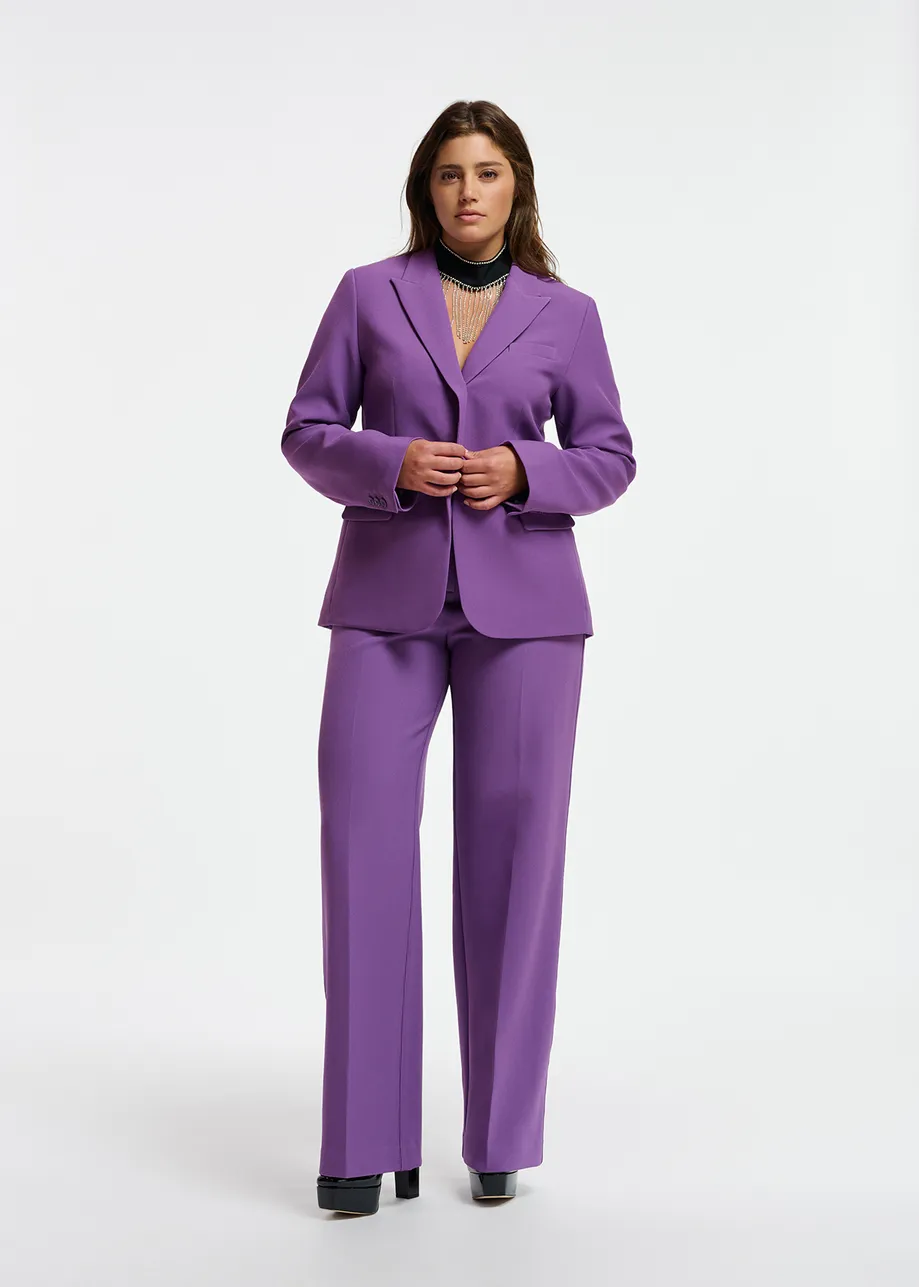 Purple slim-fit blazer