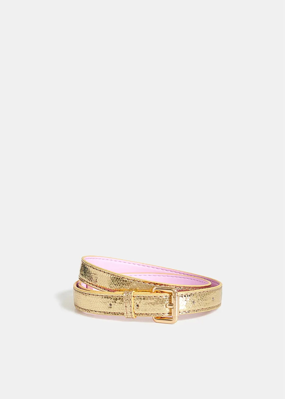 Gold metallic belt