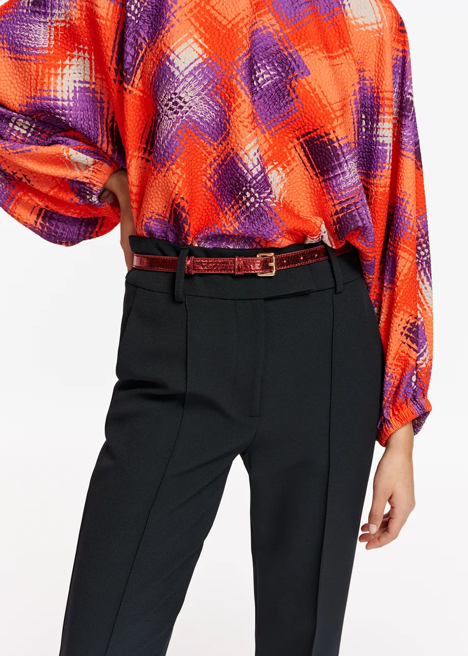 Ceinture métallique bordeaux