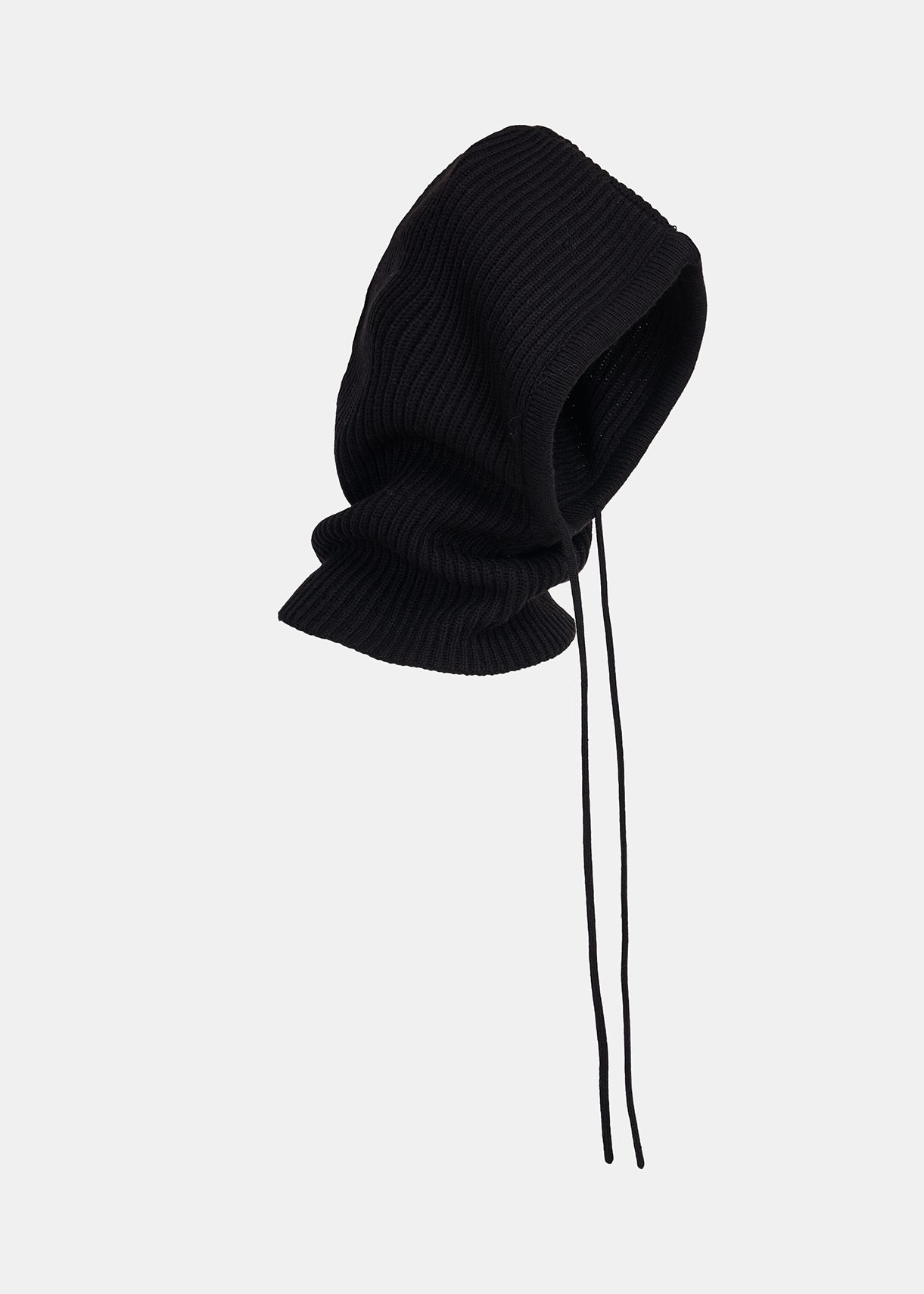 Black rib-knitted balaclava