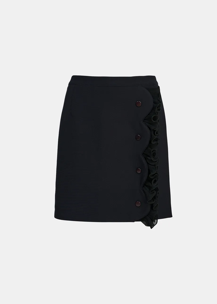 Black mini skirt with ruffle | Essentiel Antwerp United States