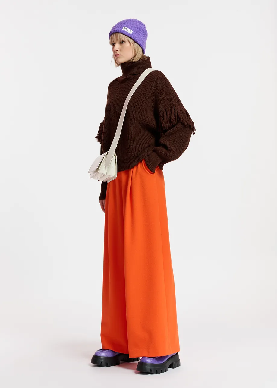 Orange wide-leg pants