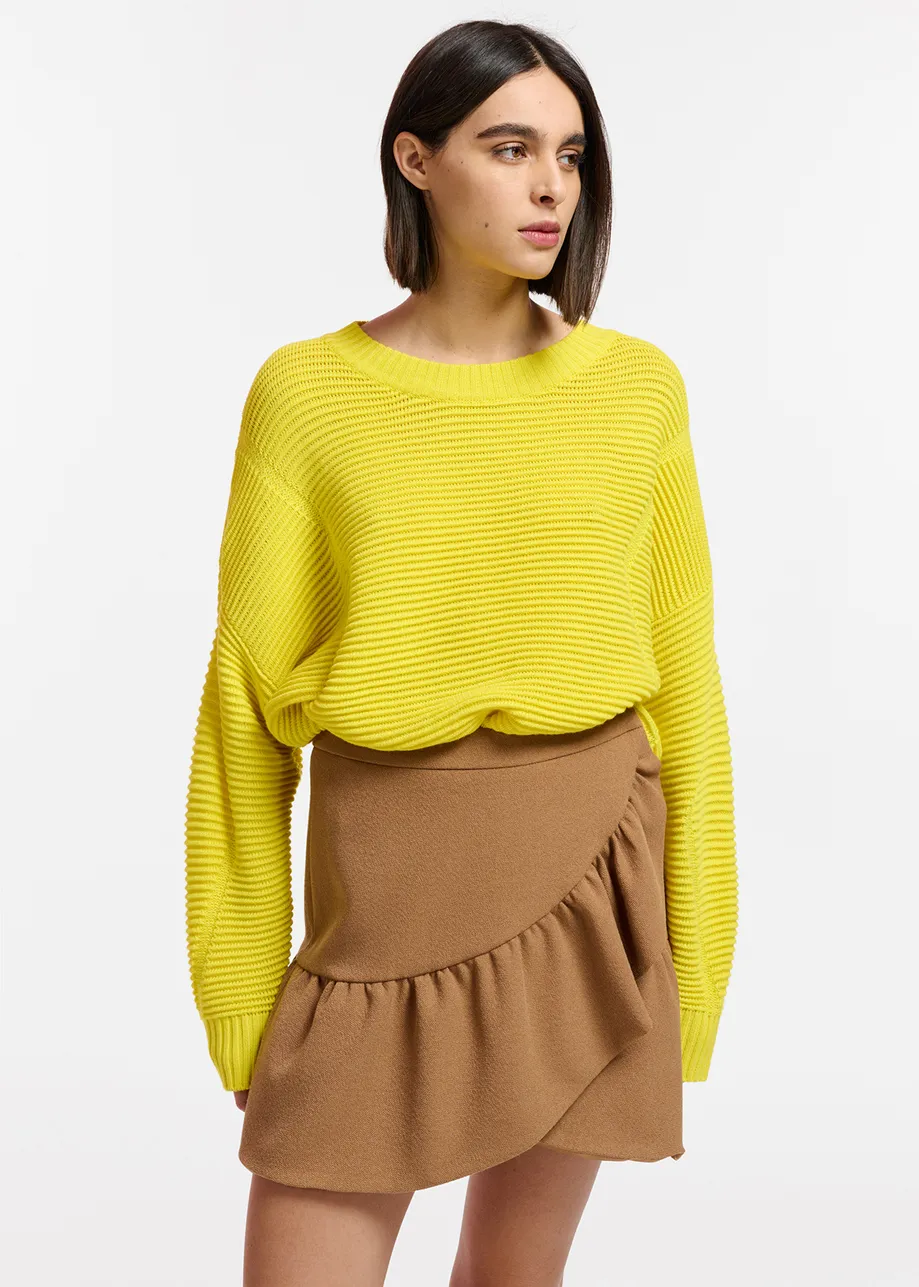 Camel mini wrap skirt