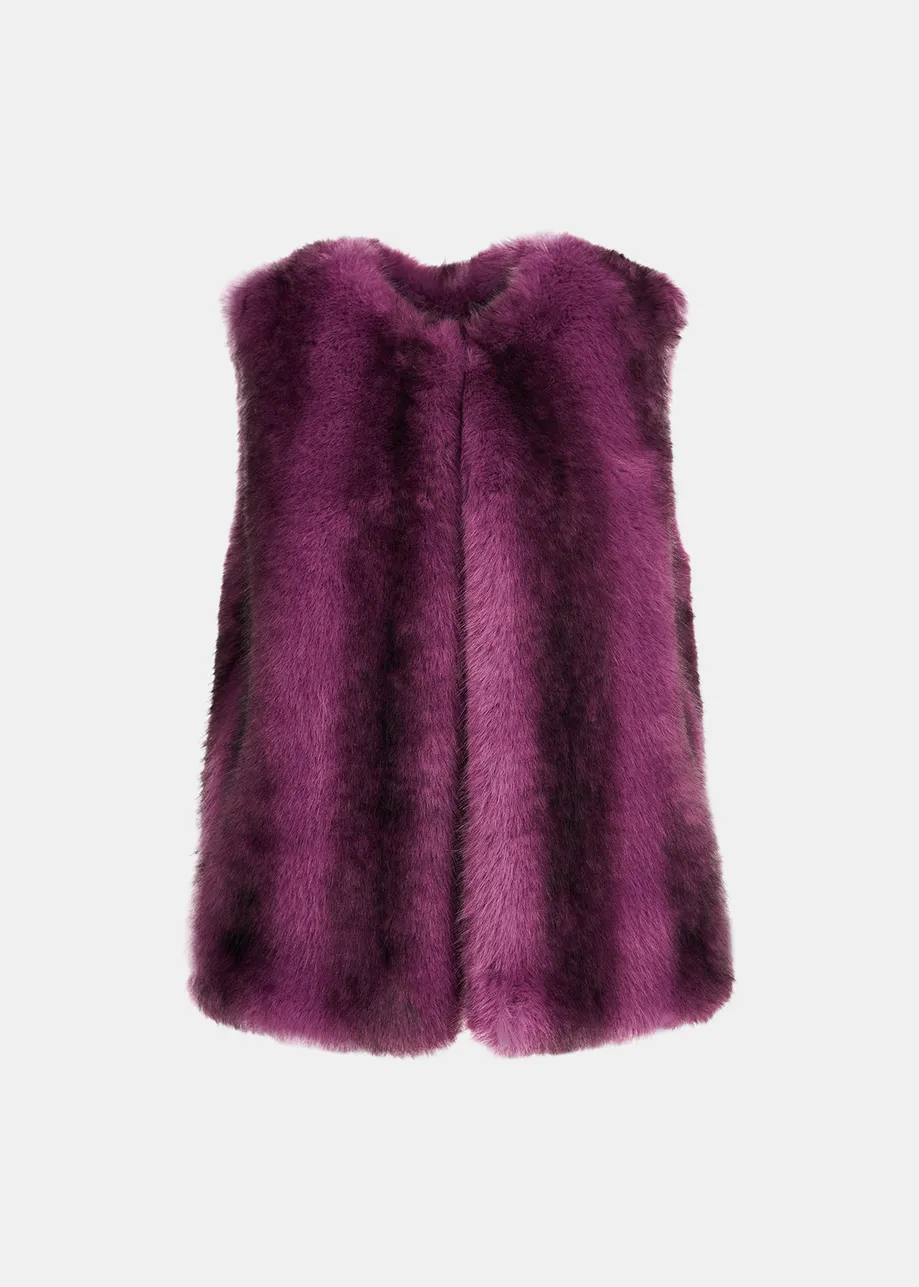 Purple faux fur vest