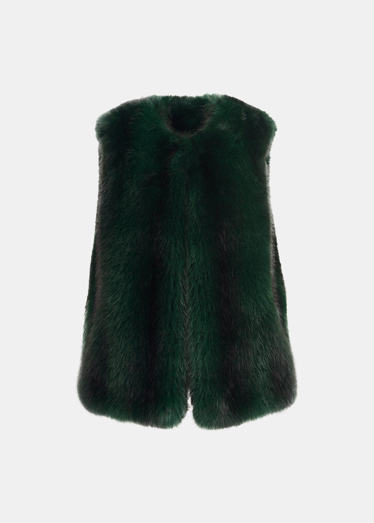 Donkergroene jas in faux fur