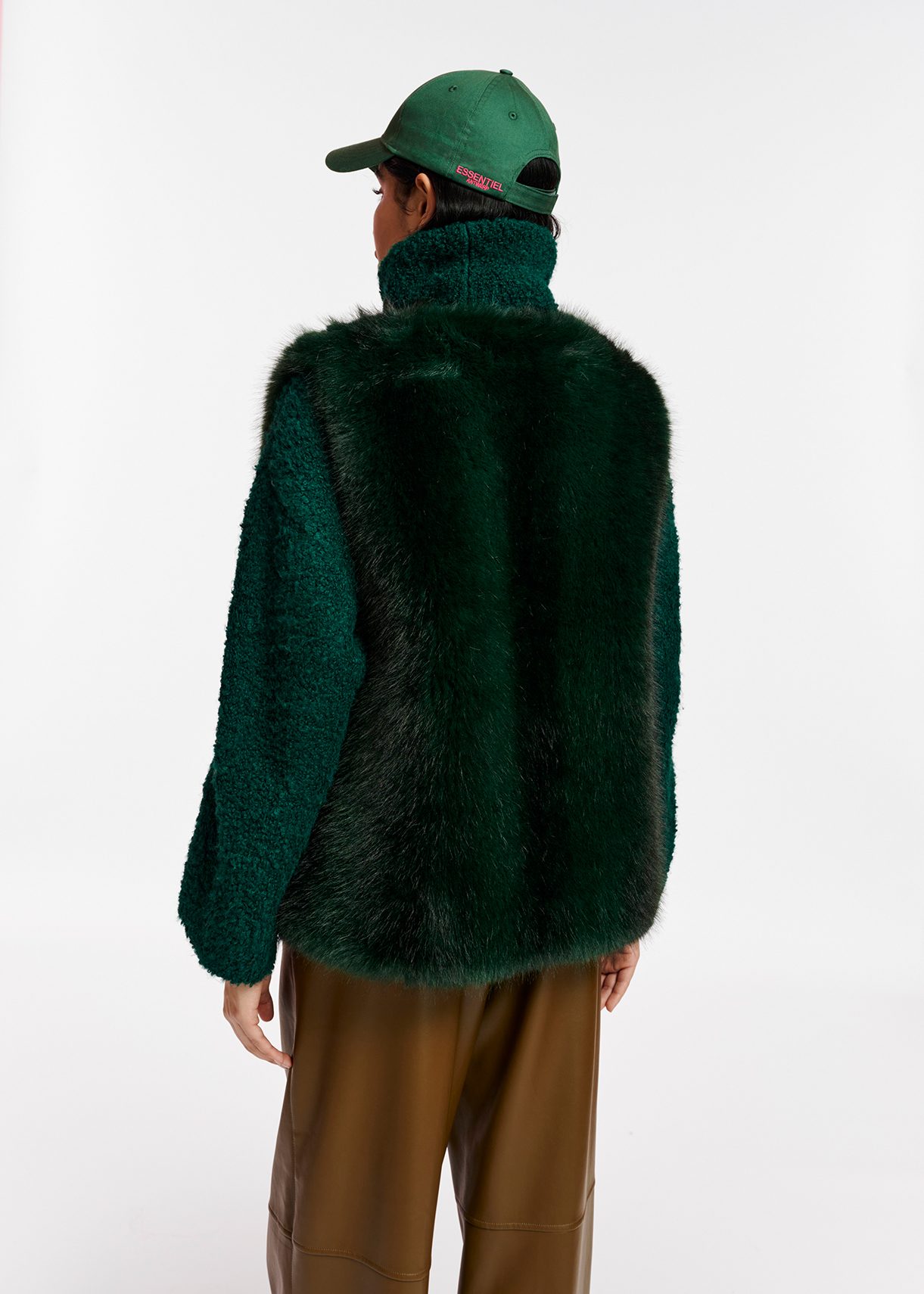 Olive green 2024 faux fur vest