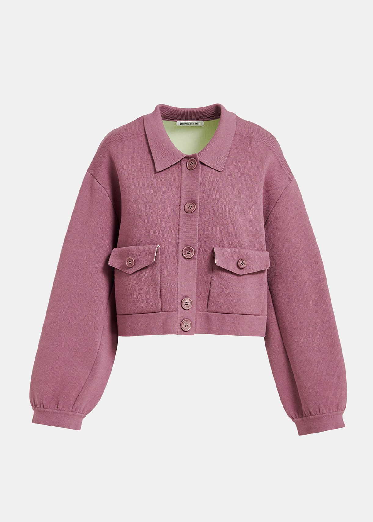 Mauve cropped knitted jacket