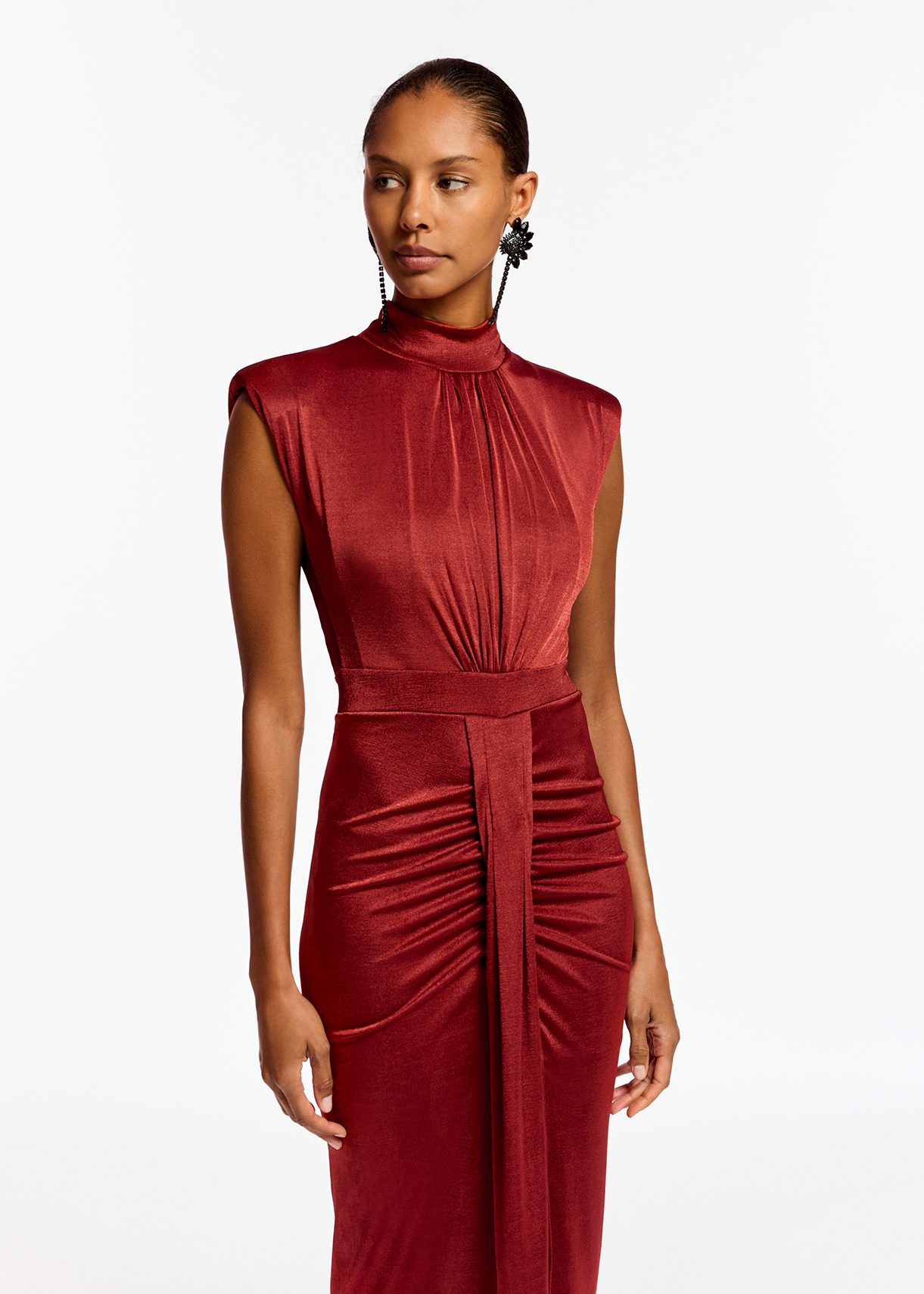 Red dress midi store length