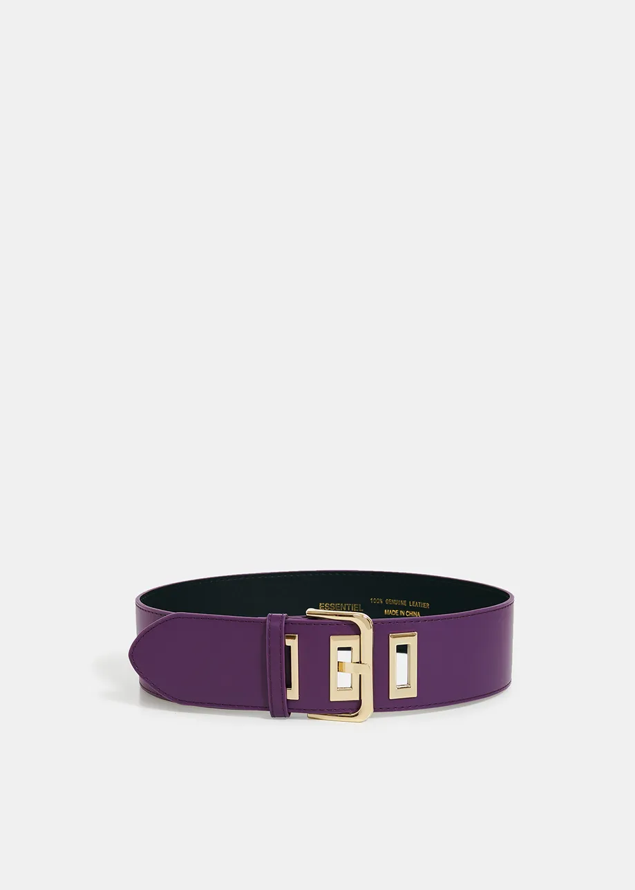 Purple leather waist belt