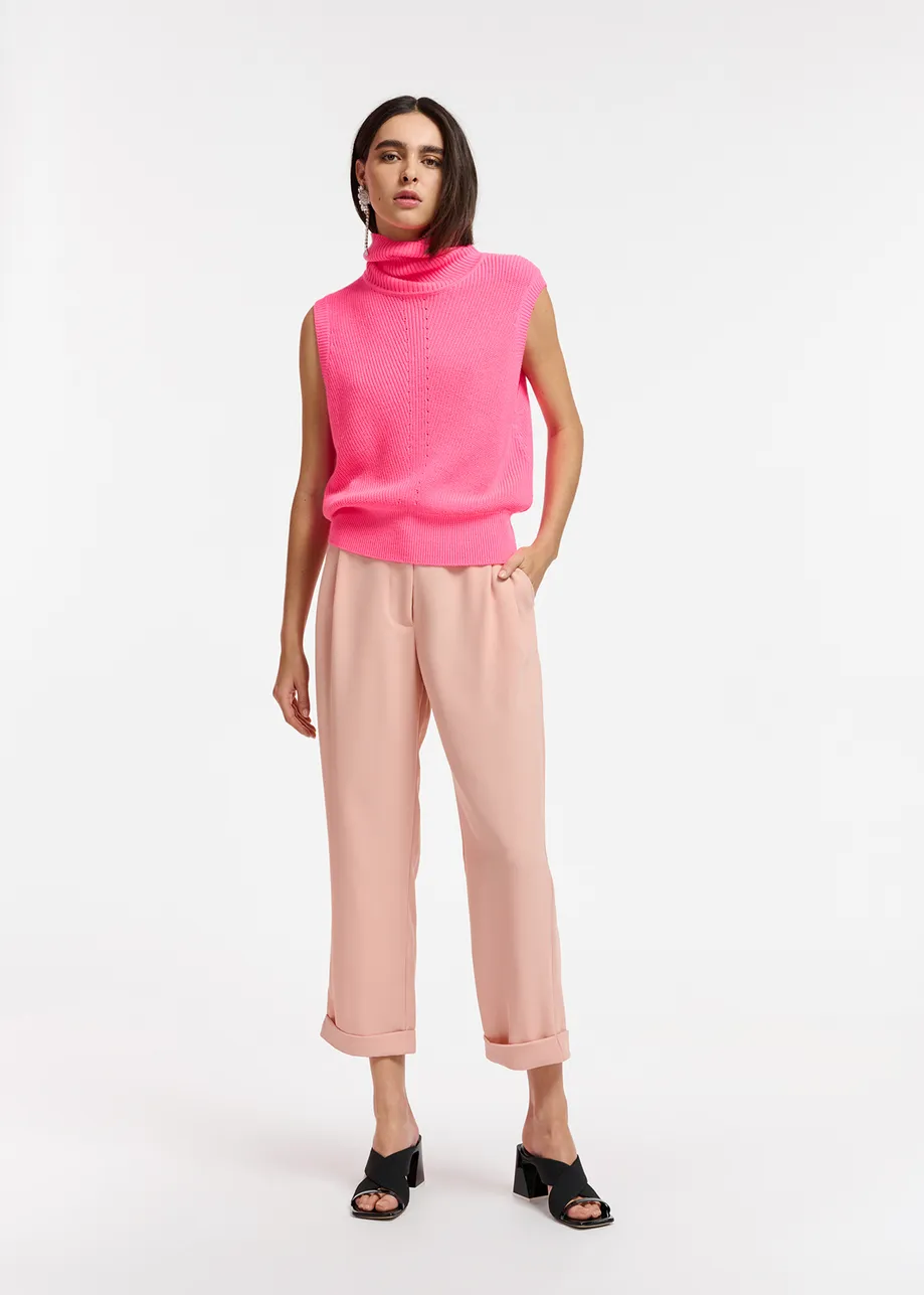 Vintage pink tapered-leg pants