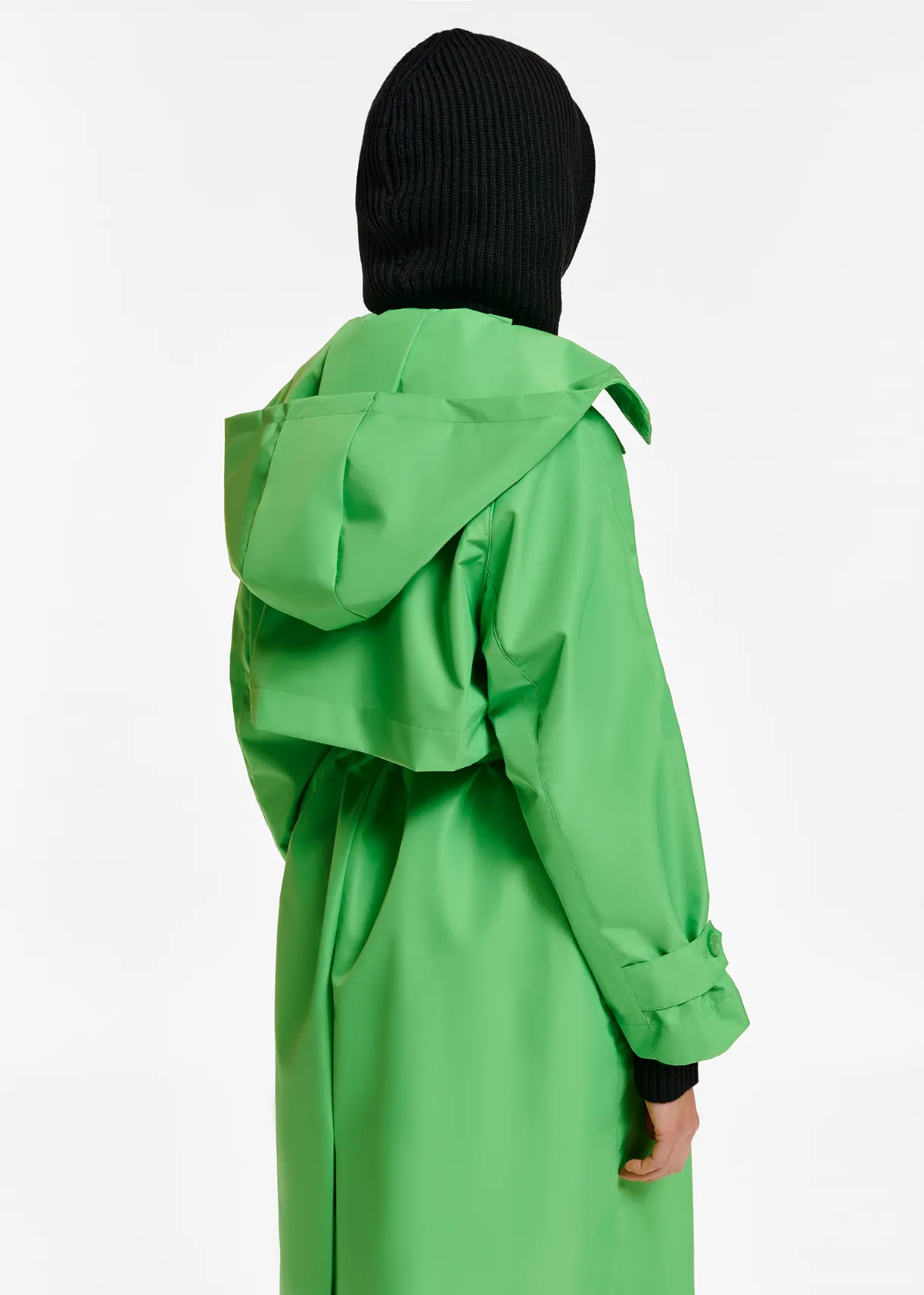 Green double-breasted Essentiel United Antwerp | hooded raincoat States