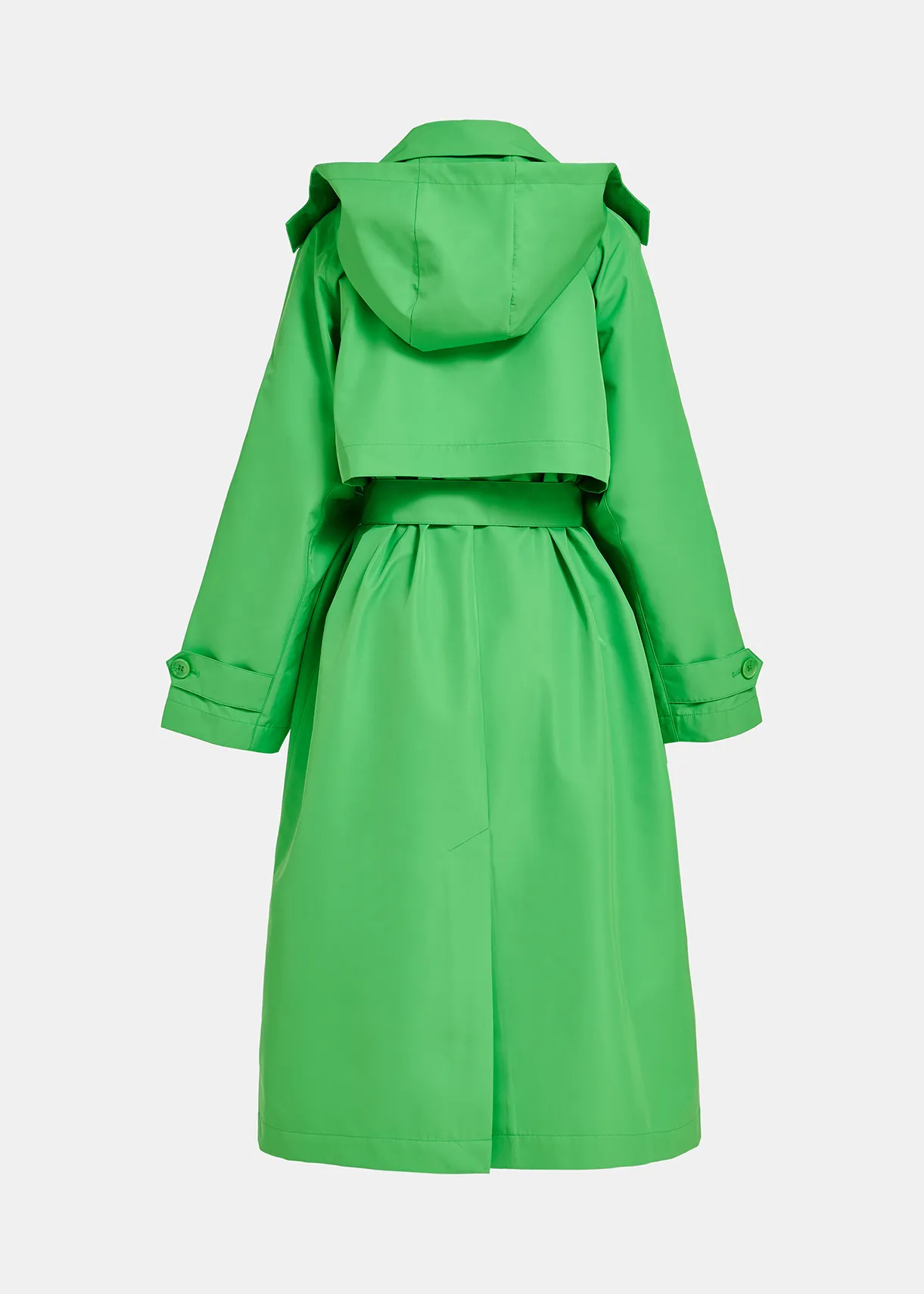 Green double-breasted hooded raincoat | Essentiel Antwerp United States