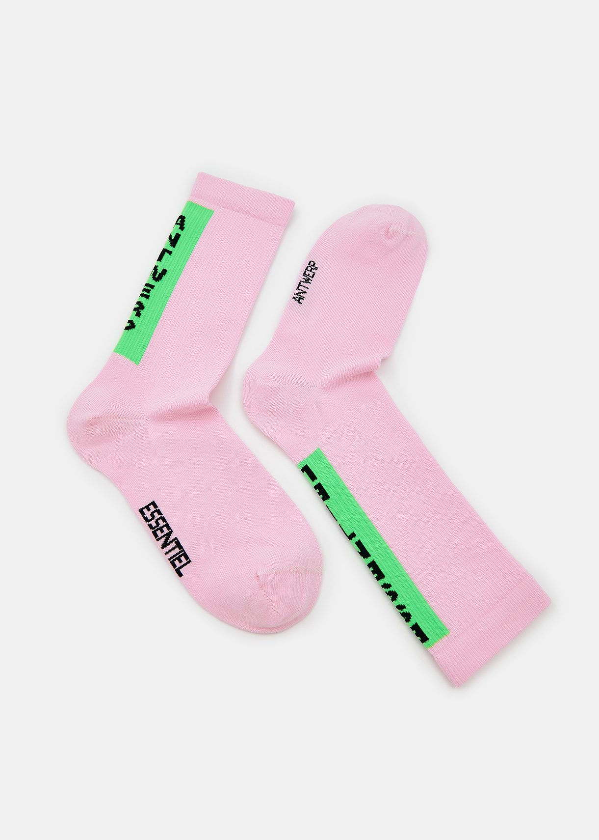 Light pink and green logo socks