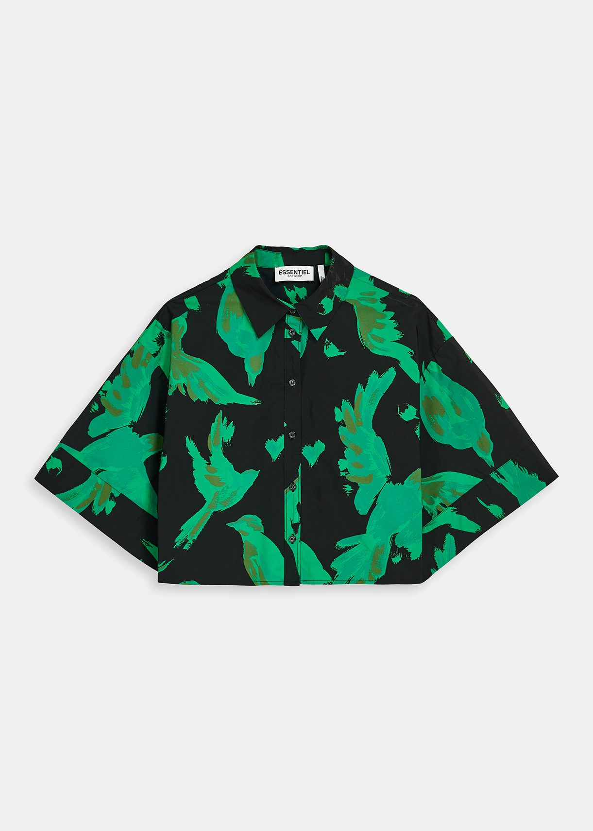 Black and green cropped shirt