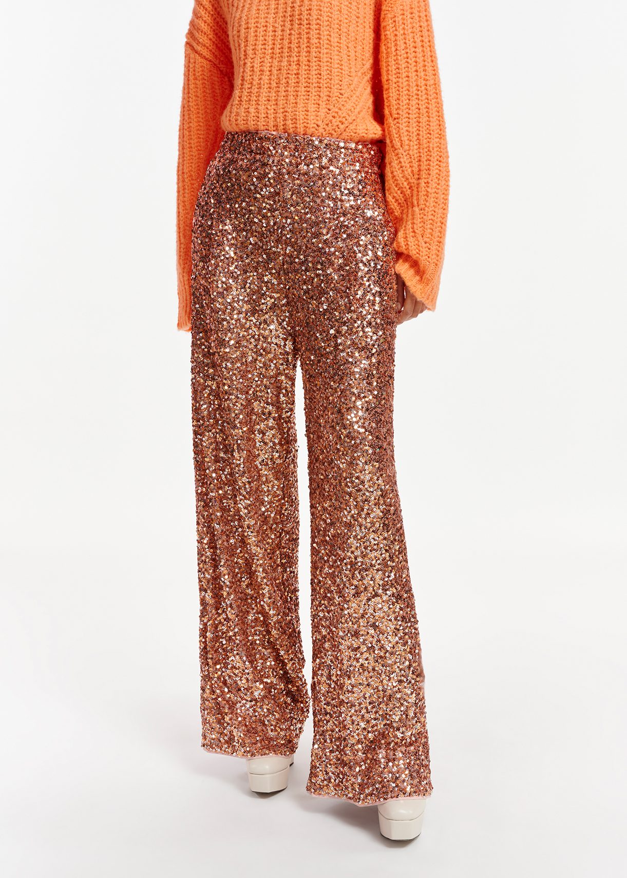 Rose gold on sale wide leg pants