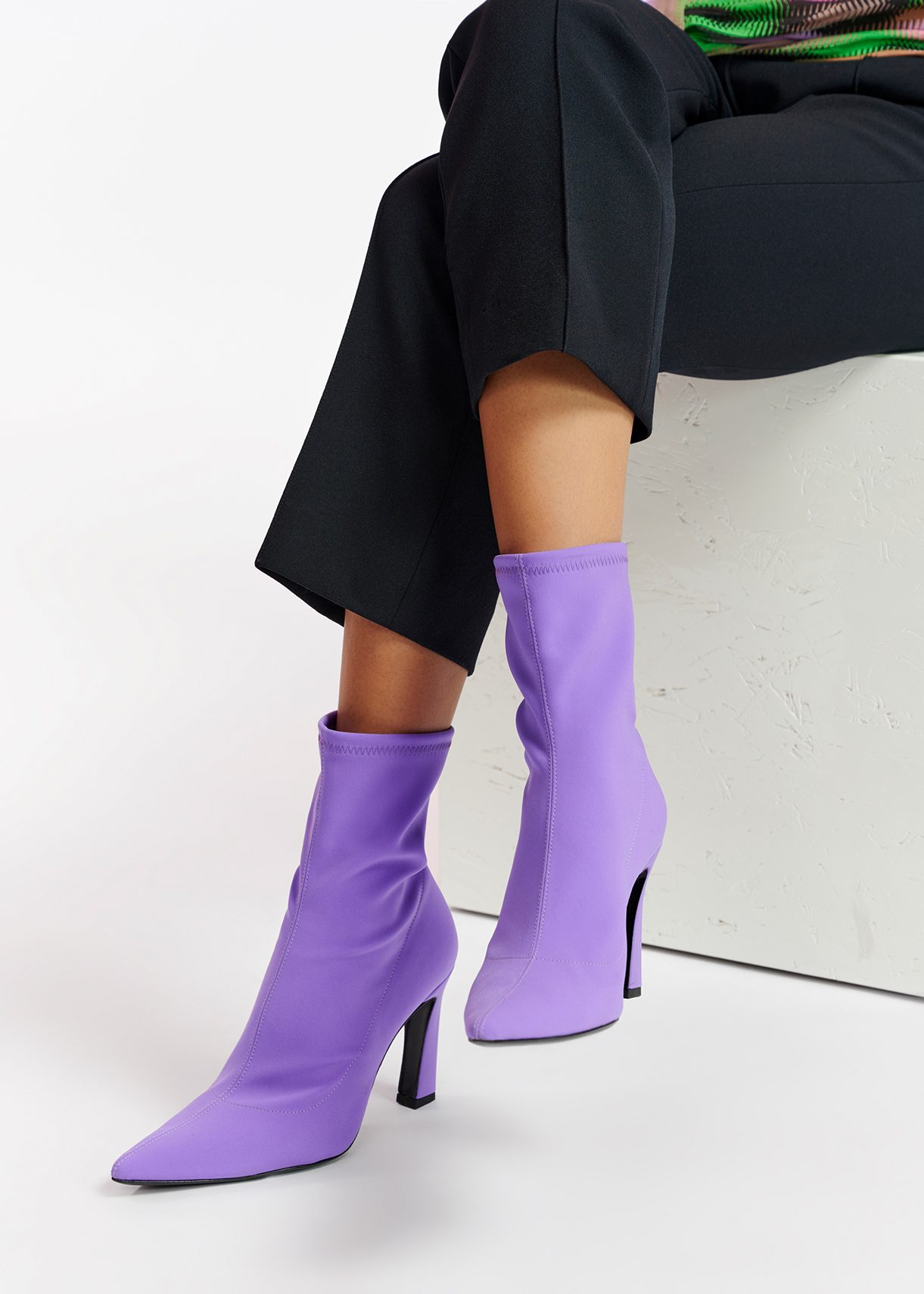 Purple sock boots